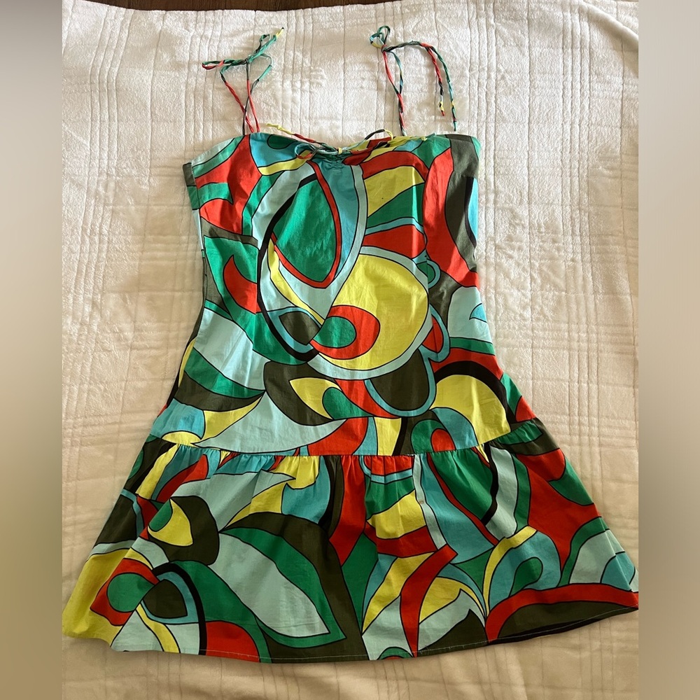 Split Colorful Sundress-Size Medium